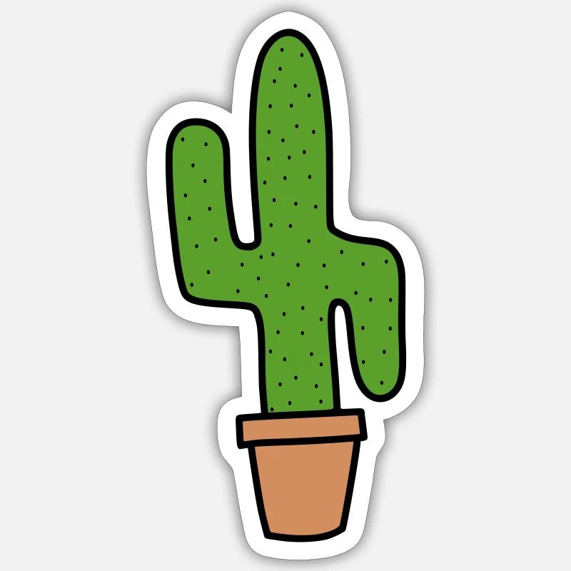 Kaktus - Sticker Größe S (10 x 10 cm) - Mattweiß
