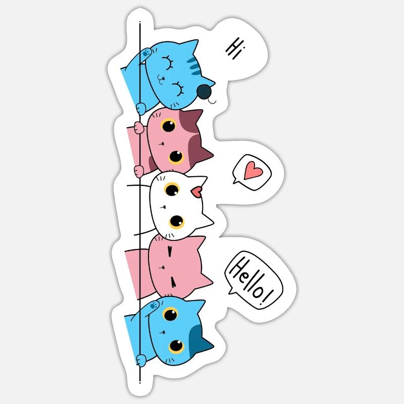 Funny LGBT Cat Stack Rainbow Gay Pride Gift Sticker size S (10 x 10 cm)