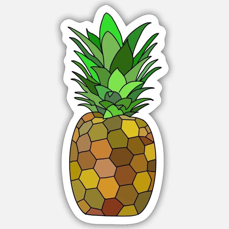 Geometric pineapple design - Sticker size S (10 x 10 cm) - white matte