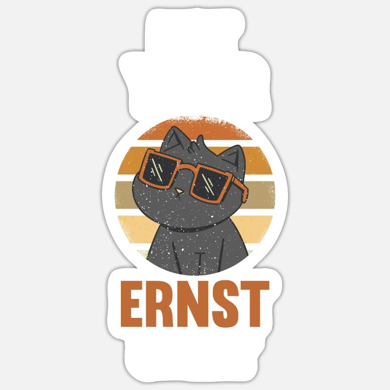 Not Your Ernst Oder Katze - Sticker Größe S (10 x 10 cm) - Mattweiß