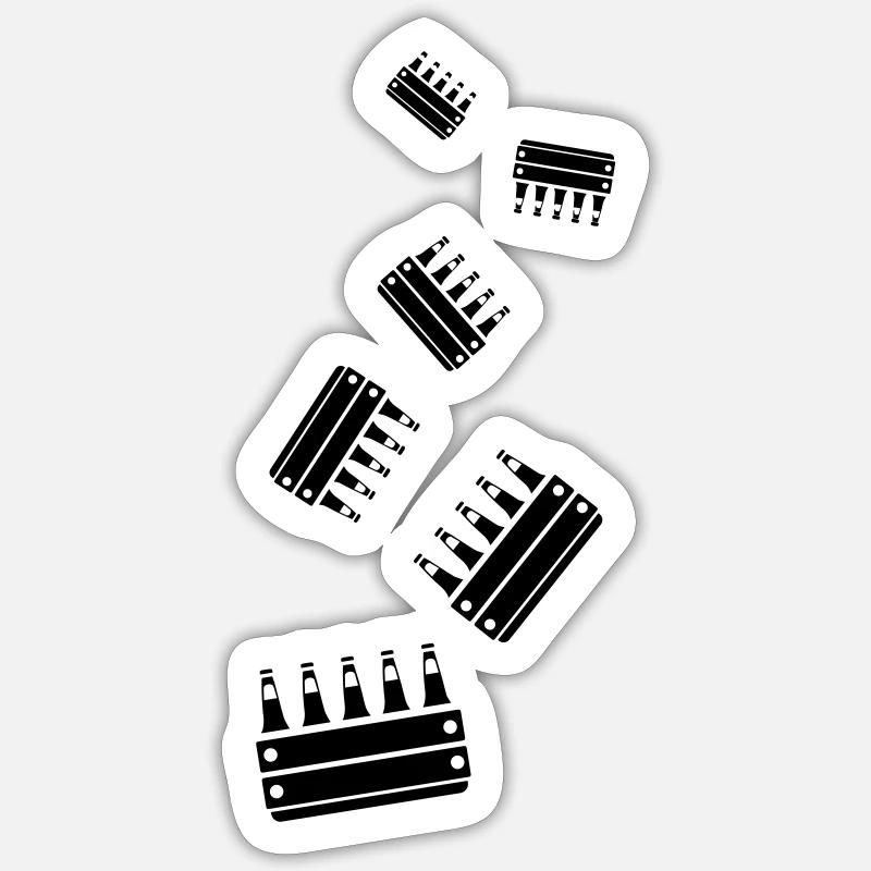 Beer bottle crate - Sticker size S (10 x 10 cm) - white matte