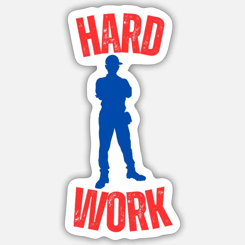 Hard work - Sticker Größe S (10 x 10 cm) - Mattweiß