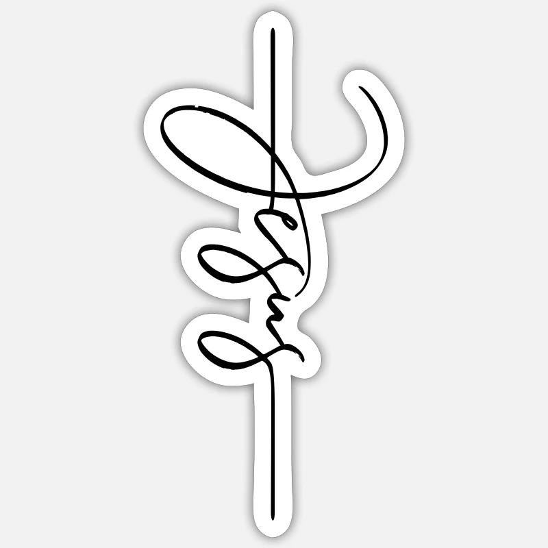JESUS VERTICAL - Sticker taille S (10 x 10 cm) - blanc mat