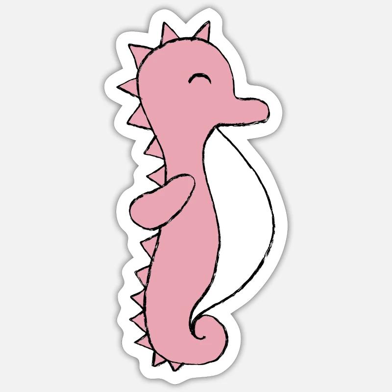 Seepferdchen - Sticker Größe S (10 x 10 cm) - Mattweiß