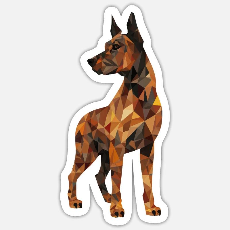 Doberman Polygon - Sticker size S (10 x 10 cm) - white matte