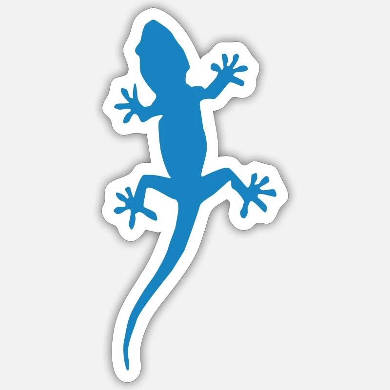 gecko 01 - Sticker Größe S (10 x 10 cm) - Mattweiß