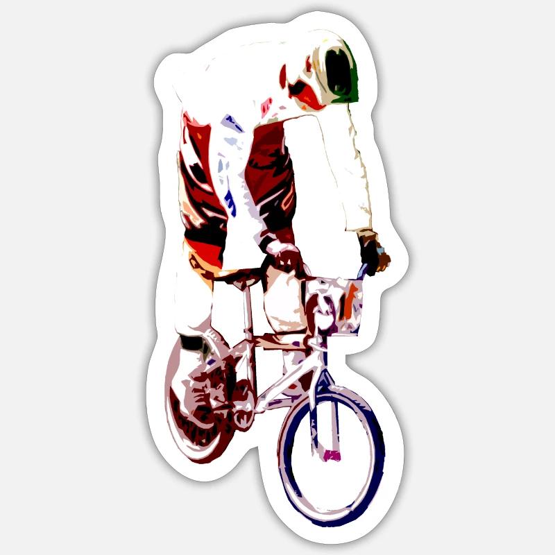 bmx - Sticker taille S (10 x 10 cm) - blanc mat