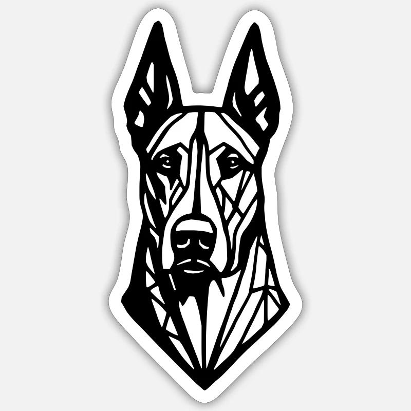 Robuster Dobermann-Hundekopf Sticker Größe S (10 x 10 cm)