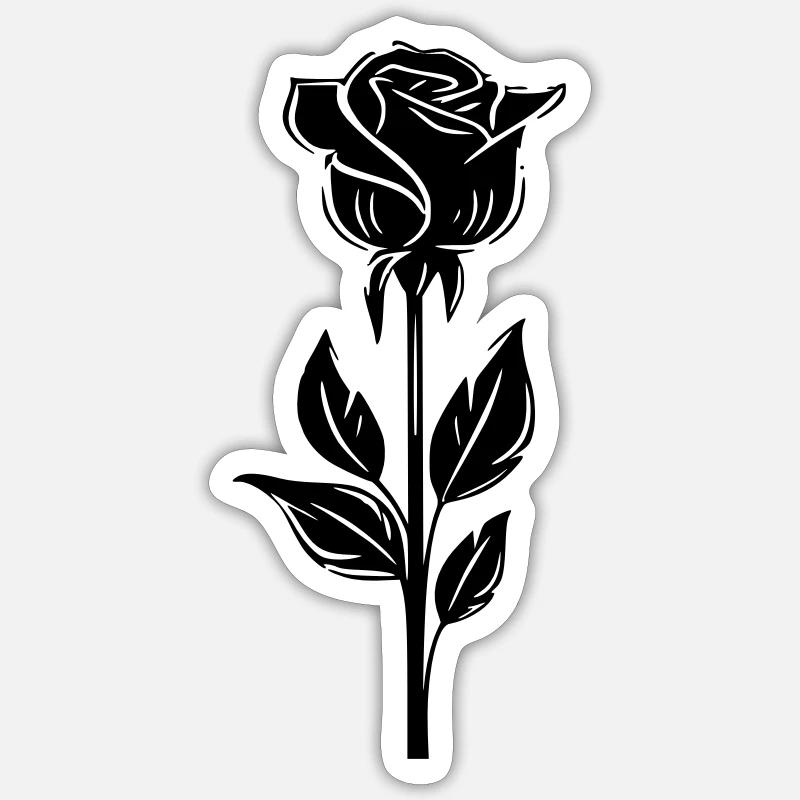 minimalist one colored rose Sticker size S (10 x 10 cm)