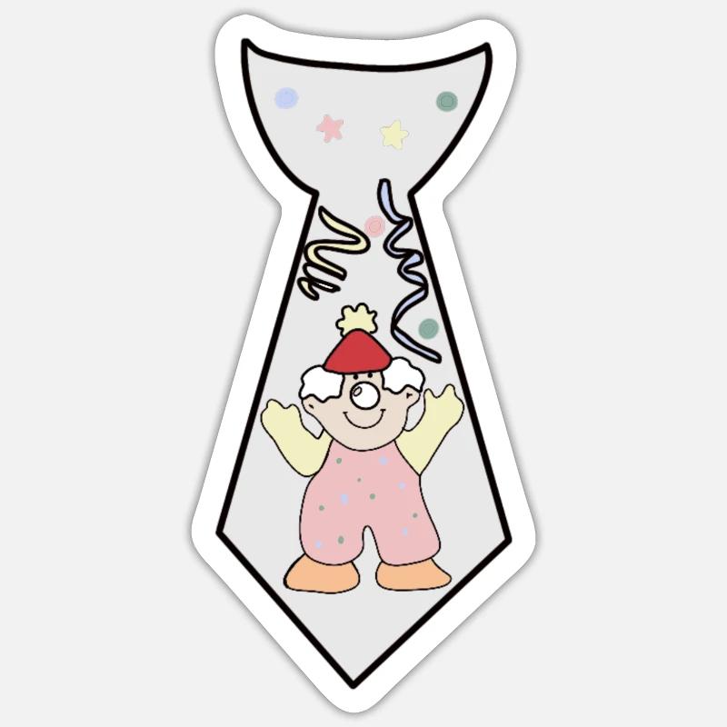 Cravate de clown drôle de carnaval Sticker taille S (10 x 10 cm)
