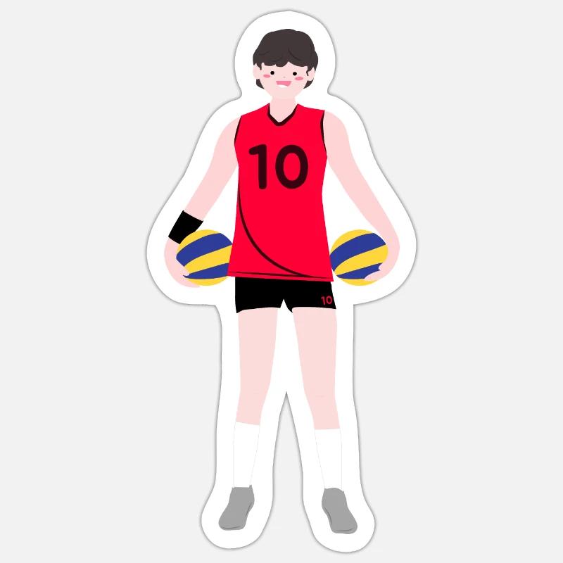 Joueuse de volley-ball - Sticker taille S (10 x 10 cm) - blanc mat