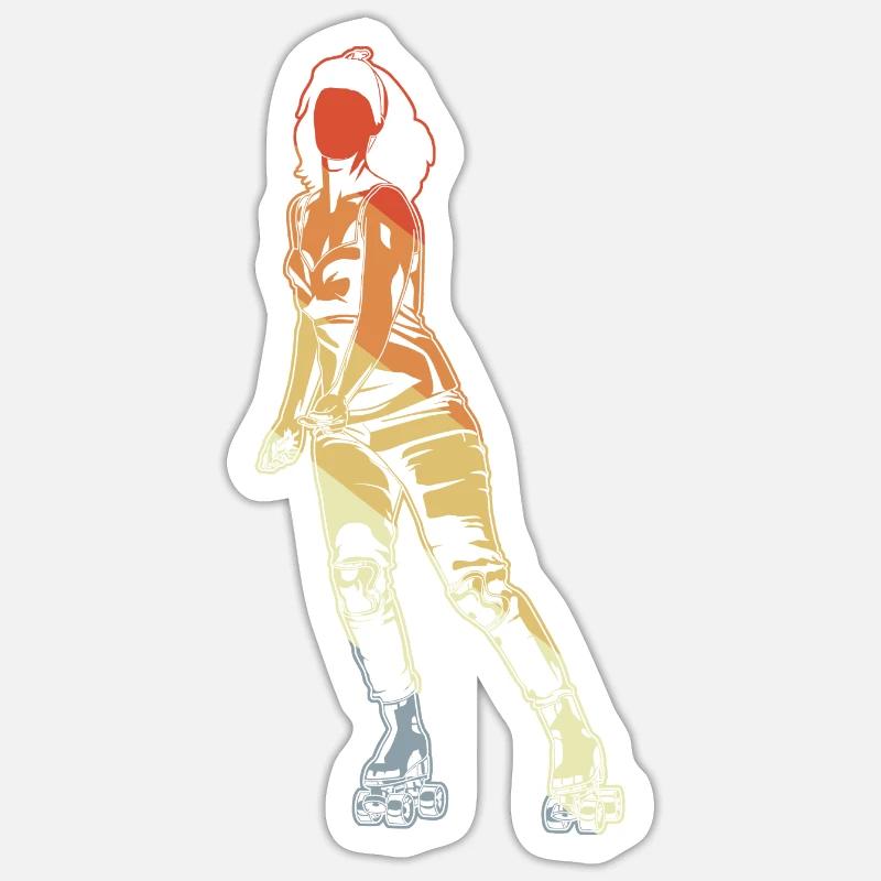 Roller skater - Sticker size S (10 x 10 cm) - white matte