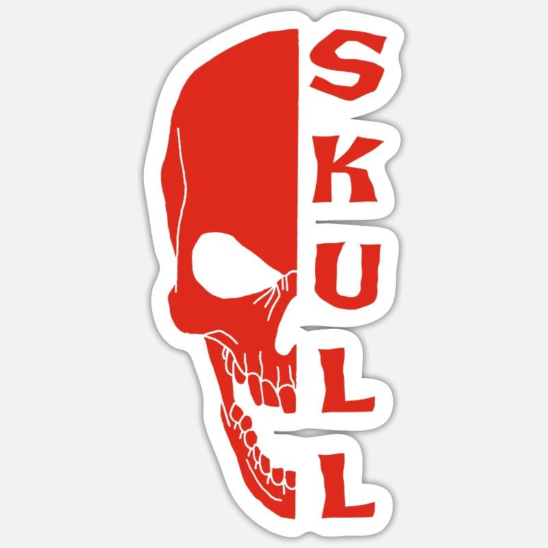 Der Red Skull - Sticker Größe S (10 x 10 cm) - Mattweiß