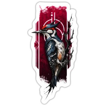 Vibrant Woodpecker bird - Sticker size S (10 x 10 cm) - white matte - Front