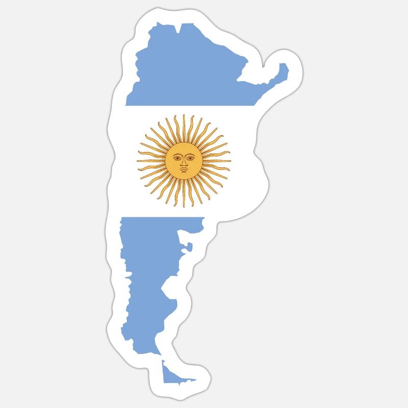 Argentina Wall Map Flag - Sticker size S (10 x 10 cm) - white matte
