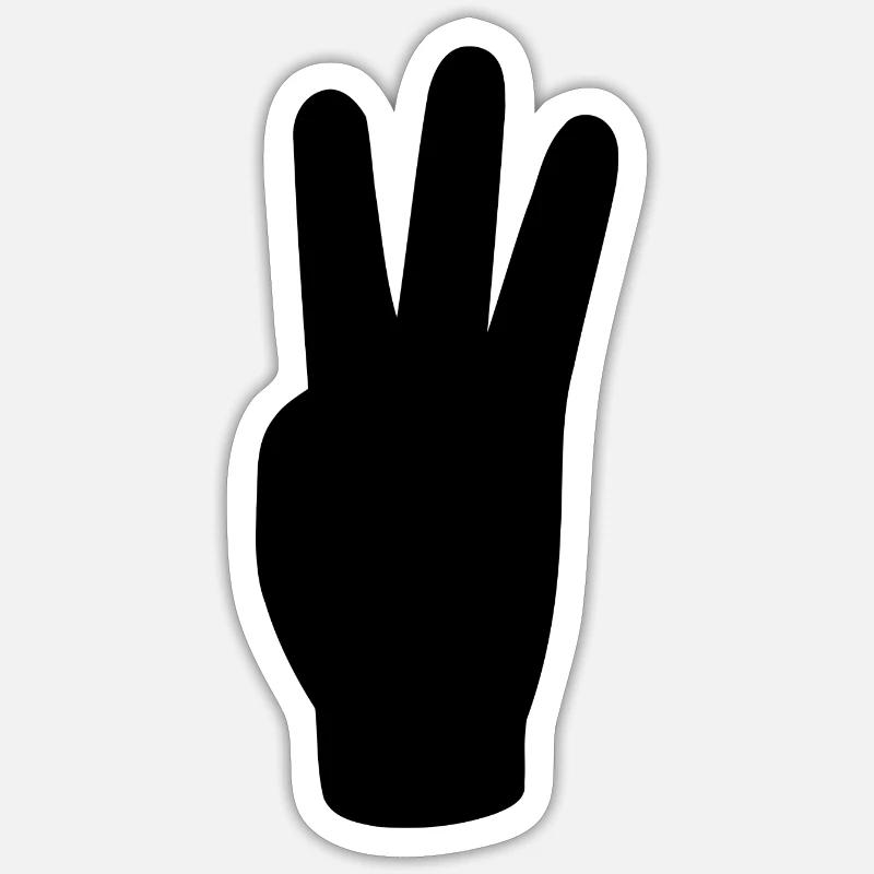 Salutation à trois doigts Liberté - Sticker taille S (10 x 10 cm) - blanc mat