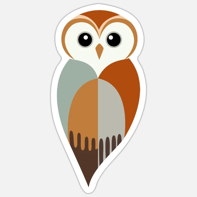 Stilisierte Eule - Sticker Größe S (10 x 10 cm) - Mattweiß