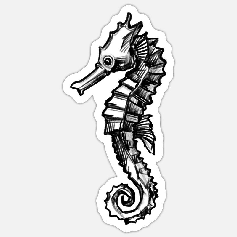 Das Seepferdchen - Sticker Größe S (10 x 10 cm) - Mattweiß