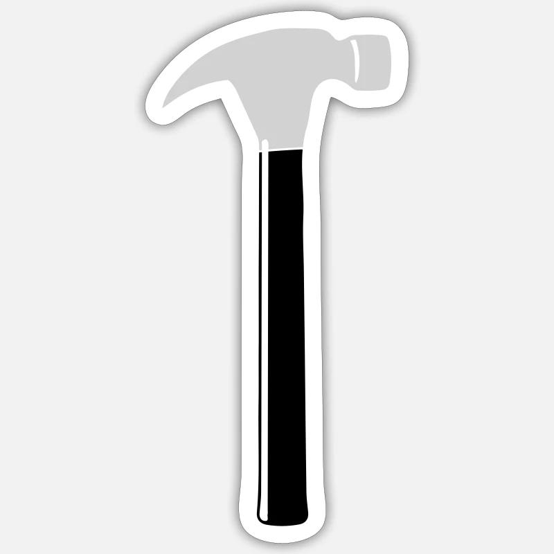 Tool Hammer - Sticker size S (10 x 10 cm) - white matte