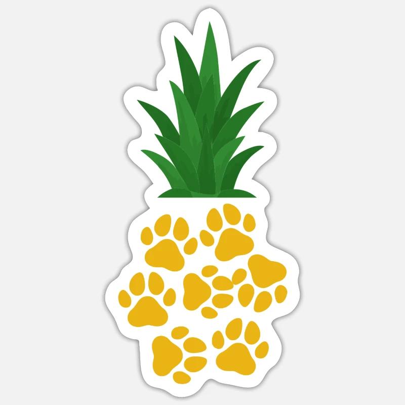 Patte d’ananas - Sticker taille S (10 x 10 cm) - blanc mat