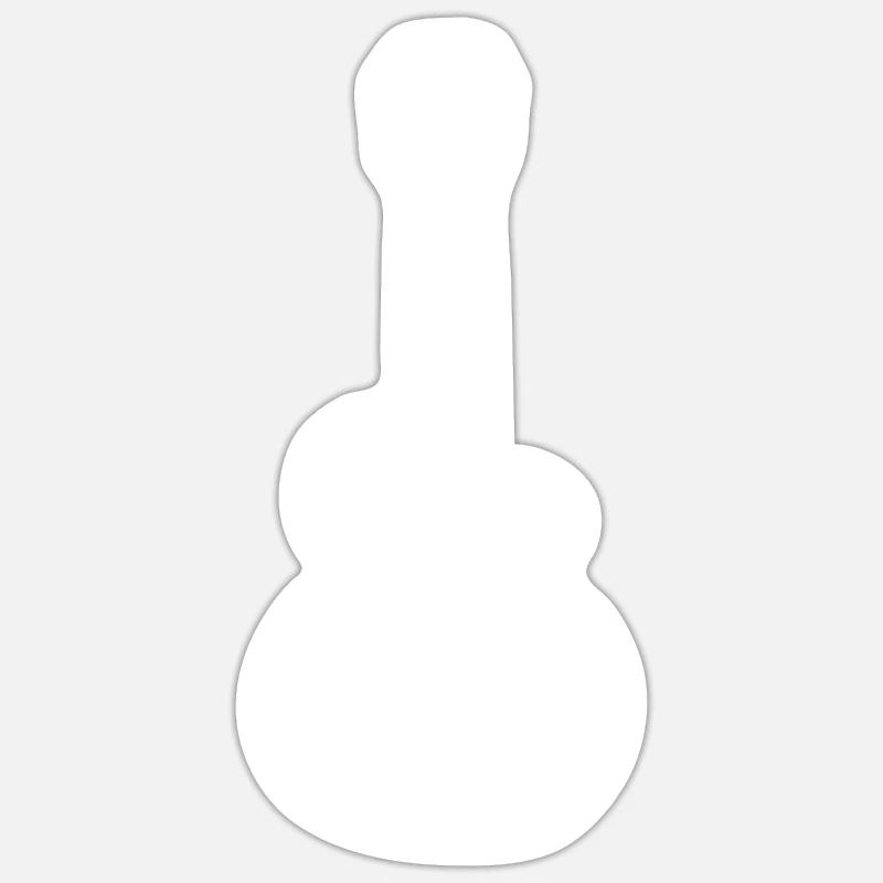 Guitare, guitariste - Sticker taille S (10 x 10 cm) - blanc mat