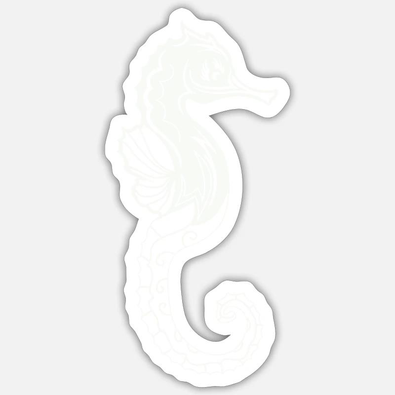 Hippocampe 01 - Sticker taille S (10 x 10 cm) - blanc mat