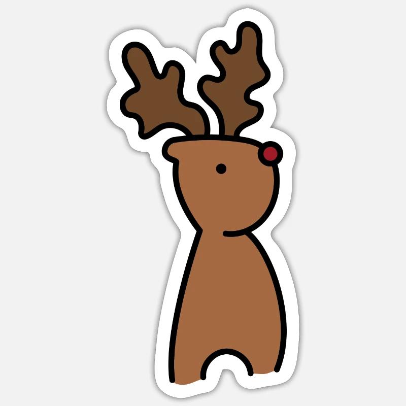 L’orignal à Noël - Sticker taille S (10 x 10 cm) - blanc mat
