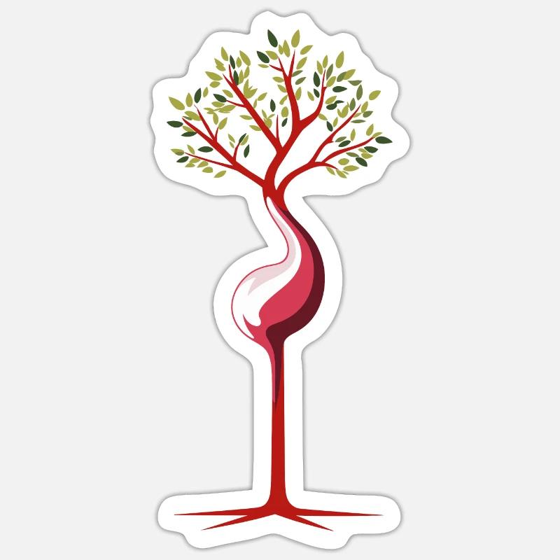 Gebärmutter Baum - Sticker Größe S (10 x 10 cm) - Mattweiß