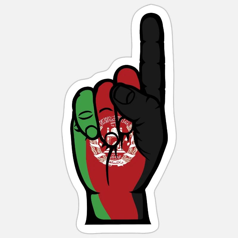 Drapeau de l’Afghanistan numéro 1 - Sticker taille S (10 x 10 cm) - blanc mat