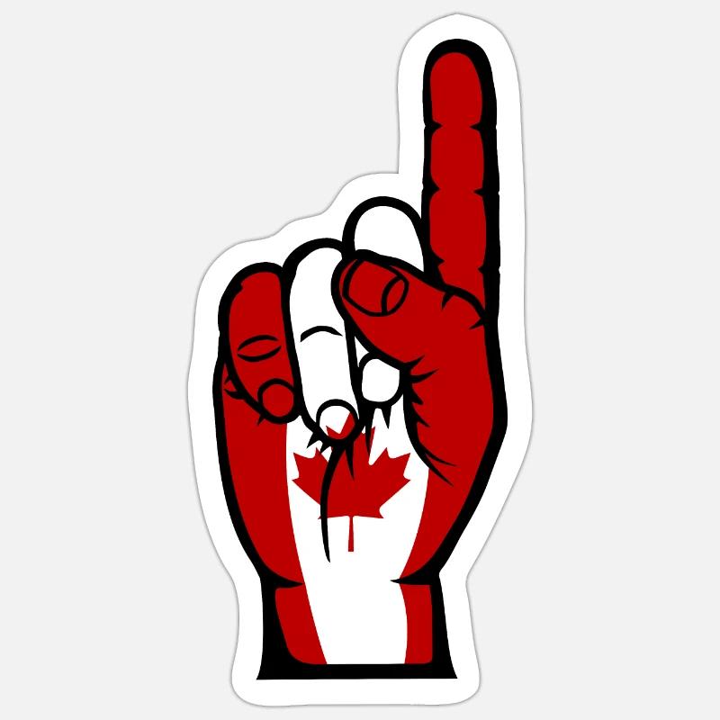 Drapeau du Canada numéro 1 - Sticker taille S (10 x 10 cm) - blanc mat