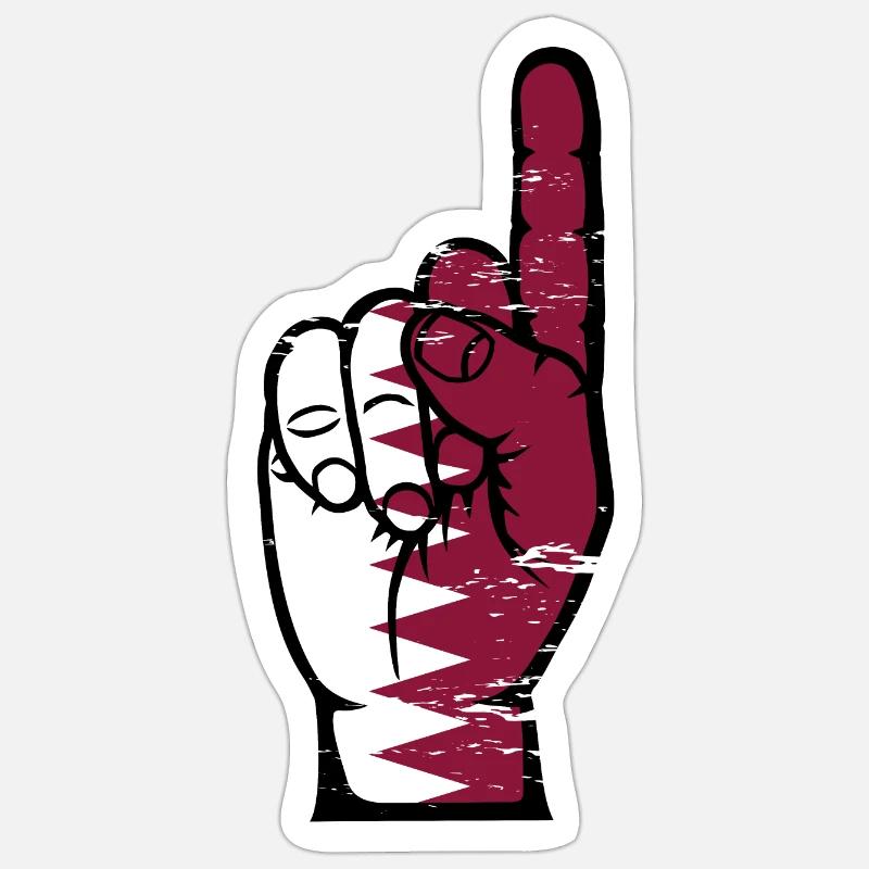 Drapeau du Qatar numéro 1 utilisé Sticker taille S (10 x 10 cm)