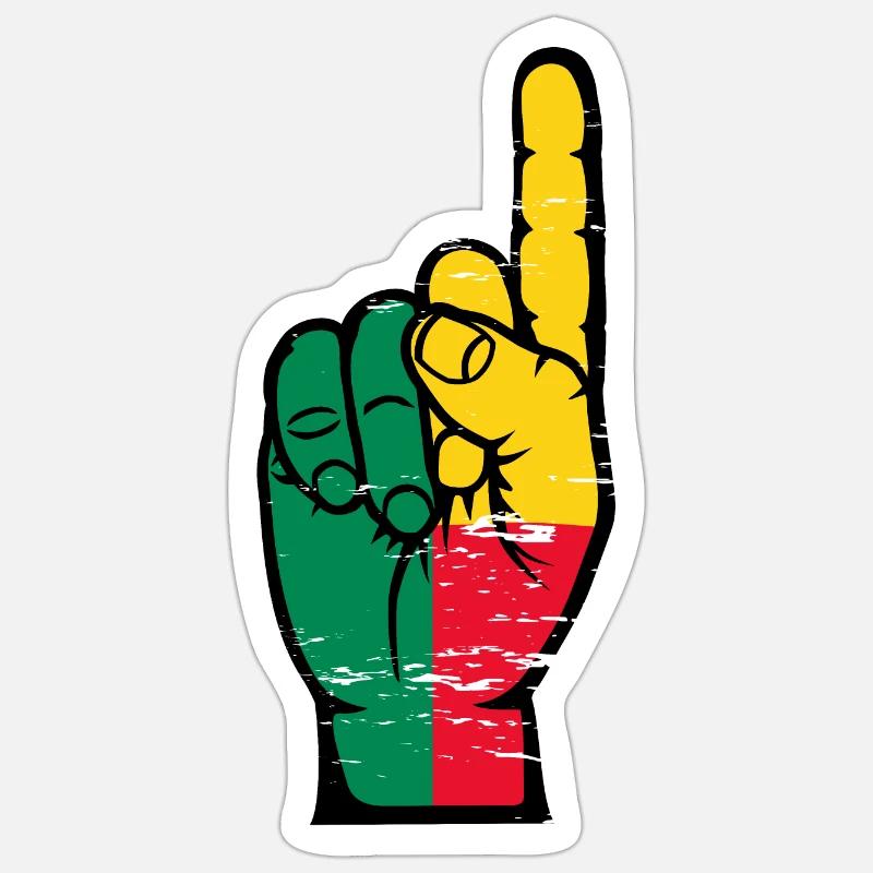 Drapeau du Bénin numéro 1 utilisé Sticker taille S (10 x 10 cm)