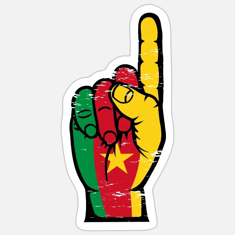 Drapeau du Cameroun numéro 1 utilisé Sticker taille S (10 x 10 cm)