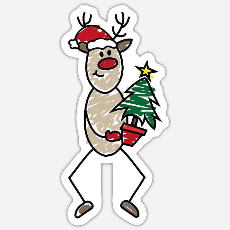 Noël - Sticker taille S (10 x 10 cm) - blanc mat