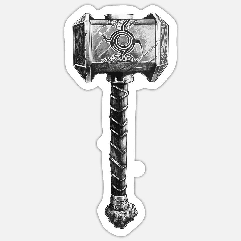 Thor God Celtic Vikings Wikinger Hammer Sticker Größe S (10 x 10 cm)