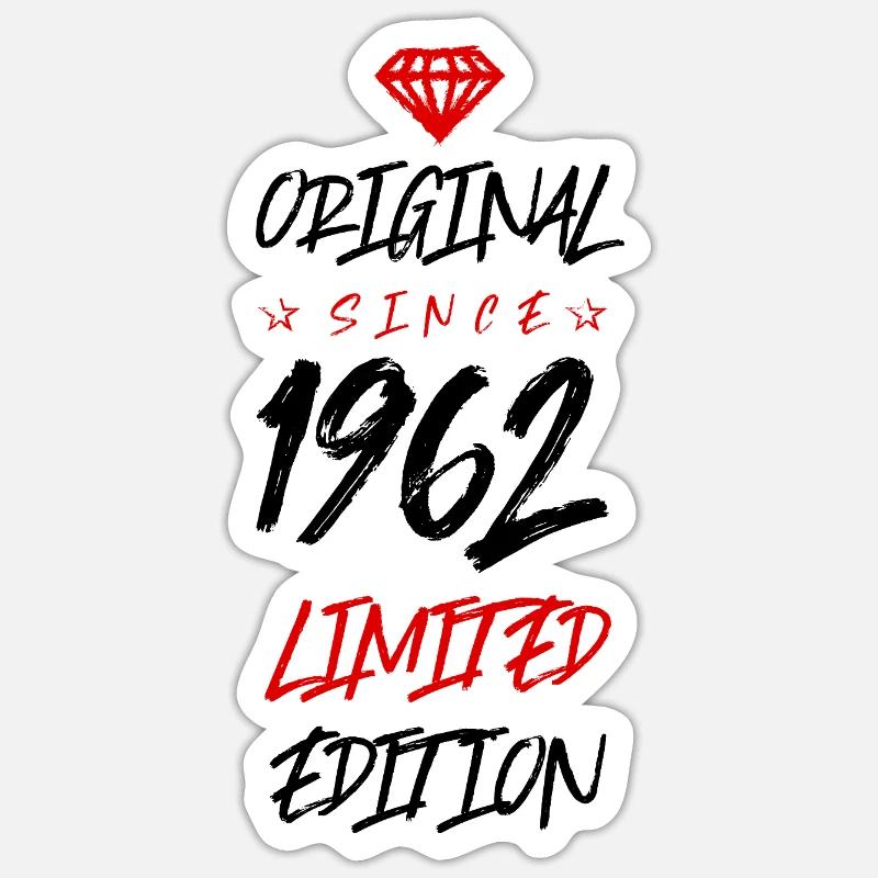 1962 Édition limitée - Sticker taille S (10 x 10 cm) - blanc mat