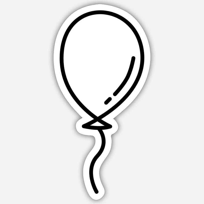 Luftballon - Sticker Größe S (10 x 10 cm) - Mattweiß