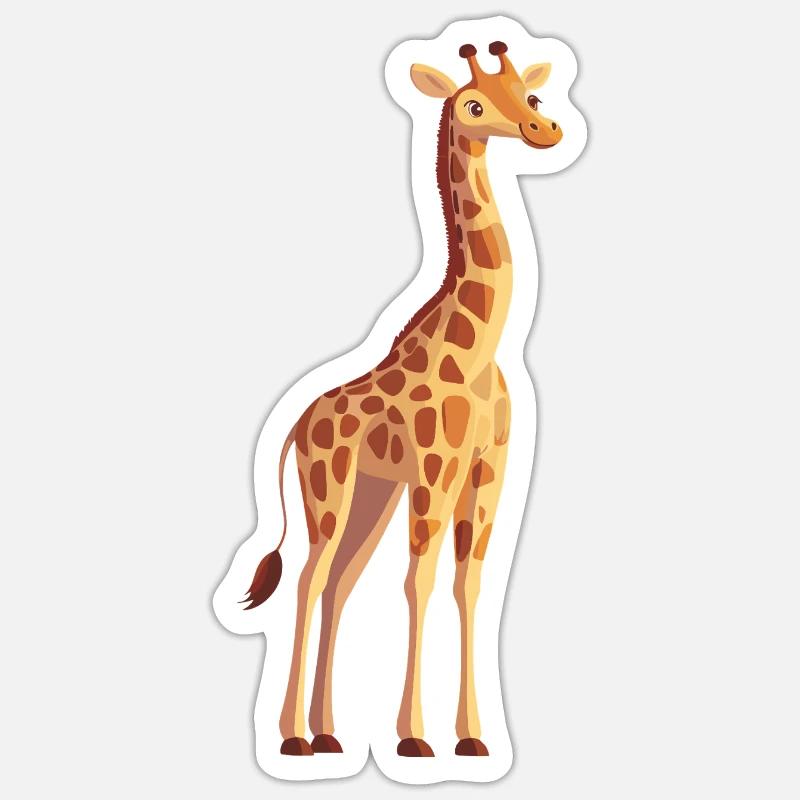 Giraffe - Sticker Größe S (10 x 10 cm) - Mattweiß