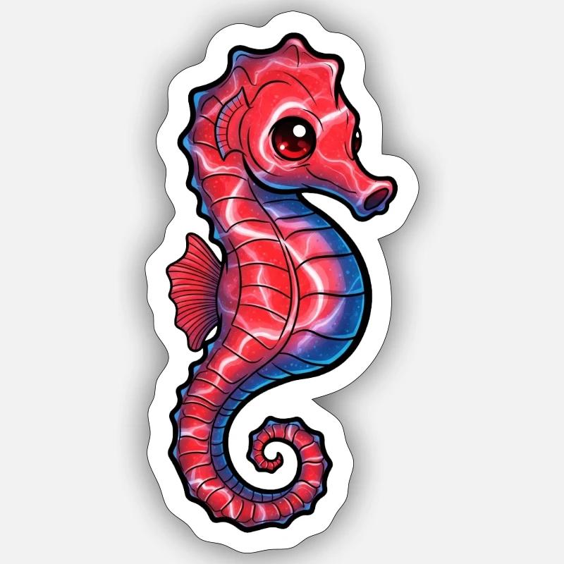 seepferdchen - Sticker Größe S (10 x 10 cm) - Mattweiß