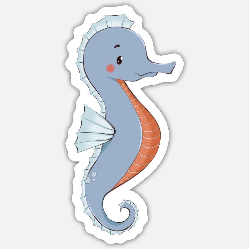 Hippocampe - Sticker taille S (10 x 10 cm) - blanc mat