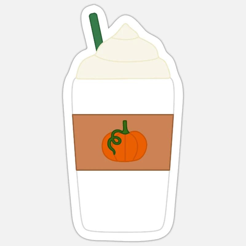 pumpkin spice latte - Sticker size S (10 x 10 cm) - white matte