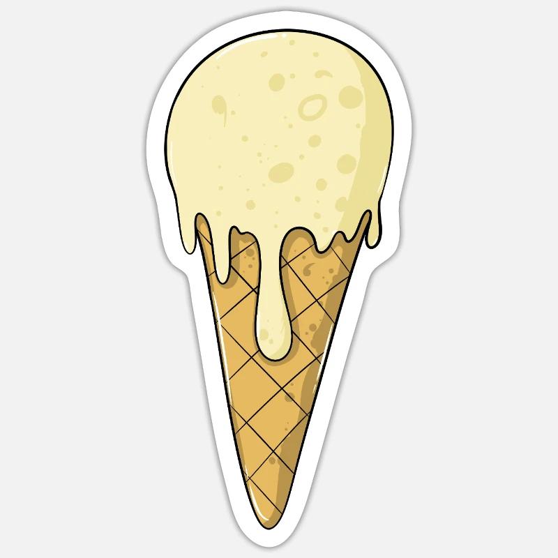 Eis | Vanille Eiscreme | Icecream Sticker Größe S (10 x 10 cm)