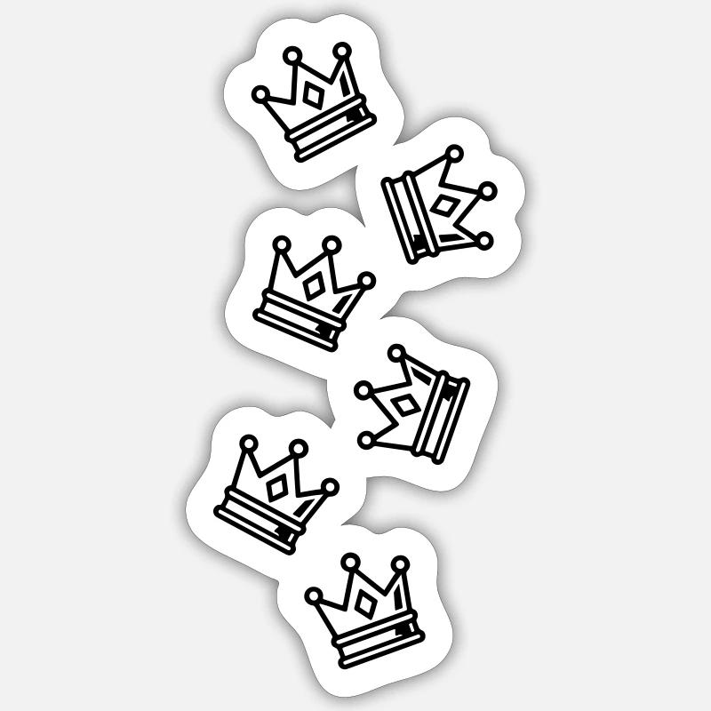 Symbolisme de la couronne - Sticker taille S (10 x 10 cm) - blanc mat