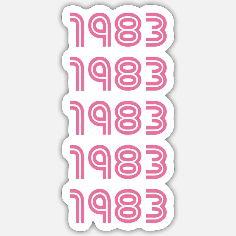 Year 1983 - Sticker size S (10 x 10 cm) - white matte