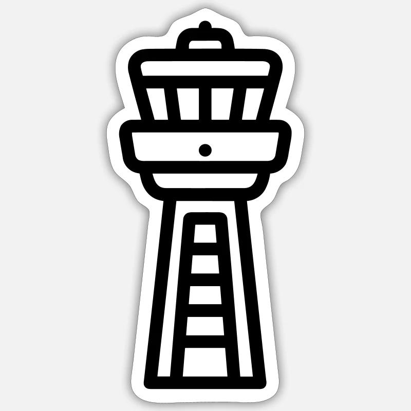 Control Tower - Sticker size S (10 x 10 cm) - white matte