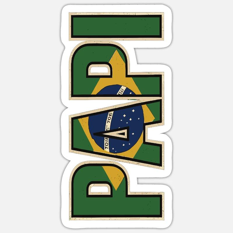 PAPI Brasil – Retro style with flags - Sticker size S (10 x 10 cm) - white matte