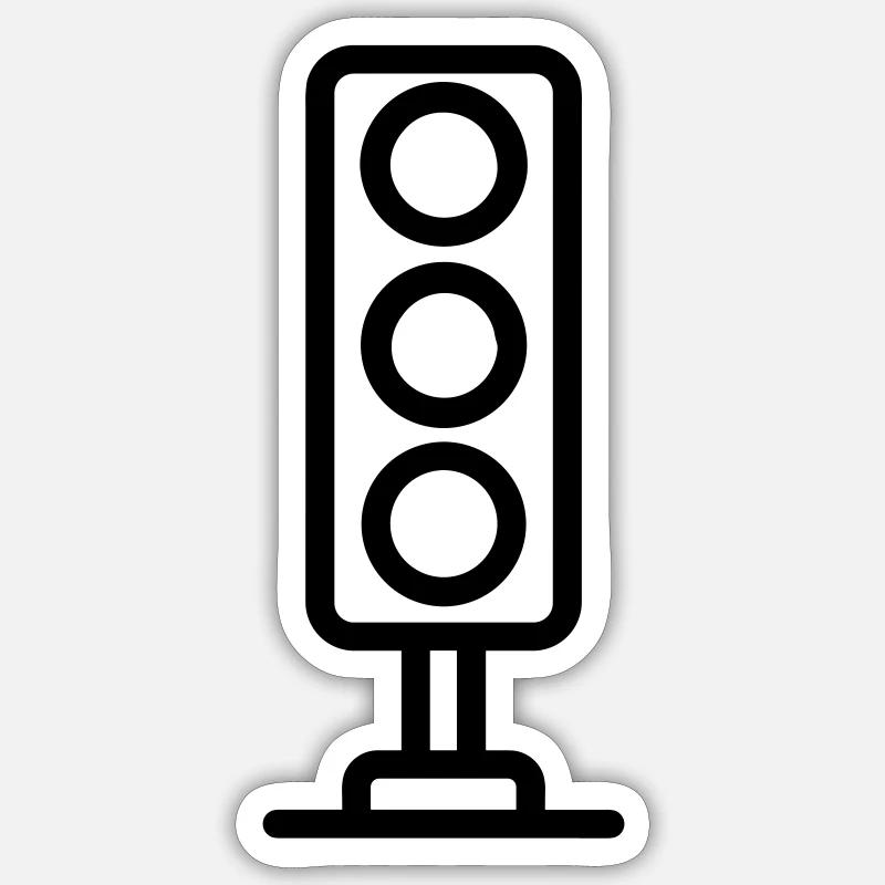 traffic light - Sticker size S (10 x 10 cm) - white matte