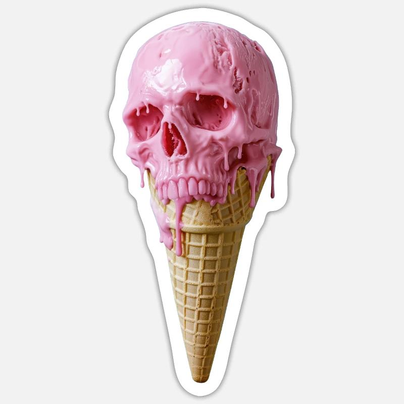Pink Skull Eiscreme Kunst Sticker size S (10 x 10 cm)
