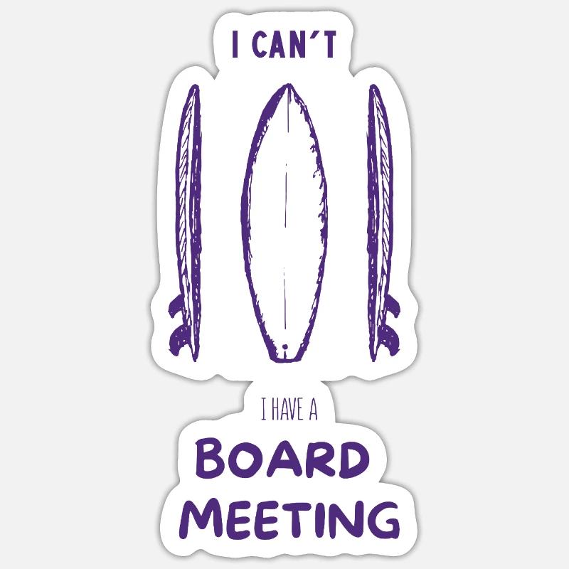Réunion du conseil de surf - Sticker taille S (10 x 10 cm) - blanc mat