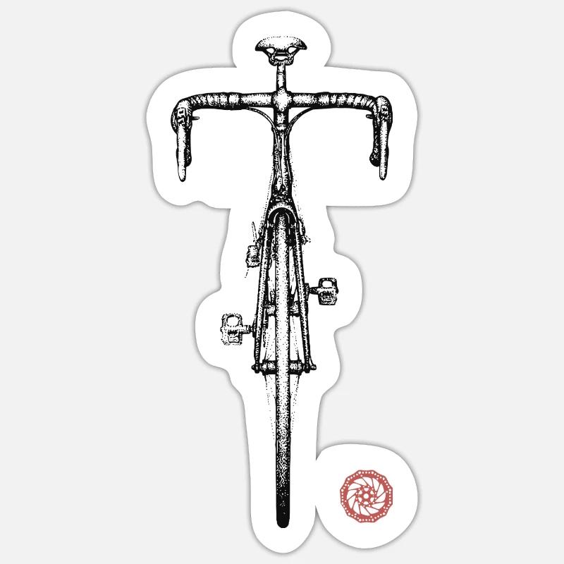 Bici da corsa - Sticker formato S (10 x 10 cm) - bianco opaco